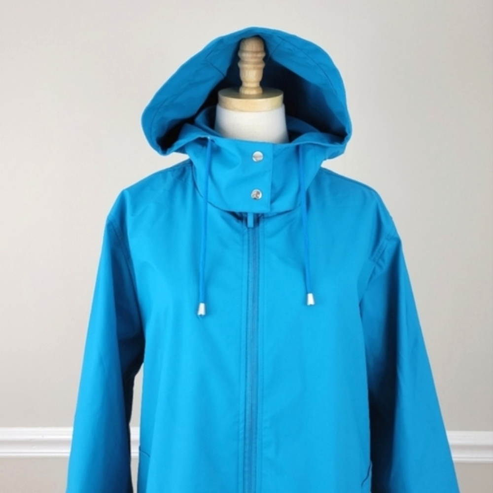 ROAMAN'S Light Blue Hooded Rain Coats 22/24 1X NWOT - Picture 4 of 11